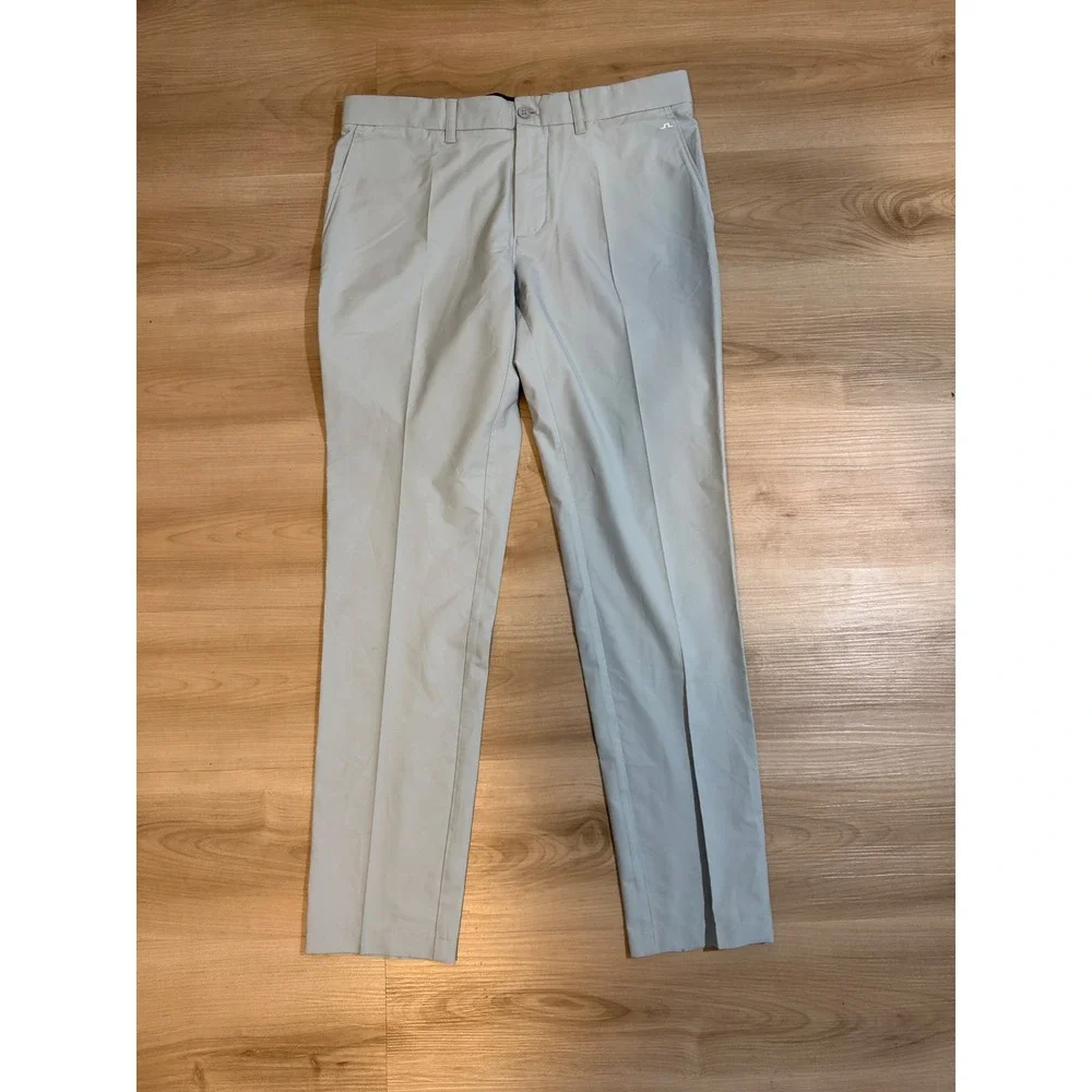 J.Lindeberg Elof Tight Light Poly Pants Light Blue 32/32 Mens Slim Golf Chinos